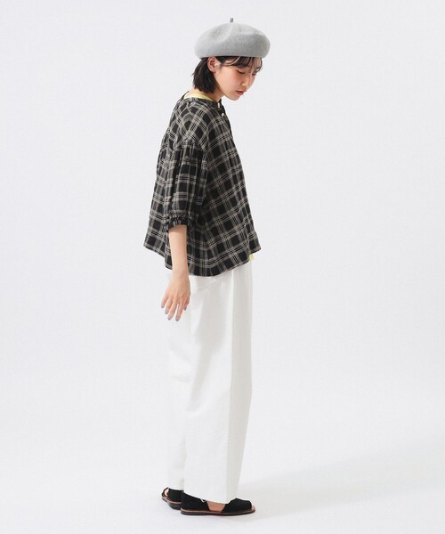 BEAMS BOY(ビームスボーイ)の「リネン チェック スモック シャツ <イージーケア>(シャツ/ブラウス・レディース・ブラック/ベージュ/レッド・ONE SIZE)」の13枚目の写真