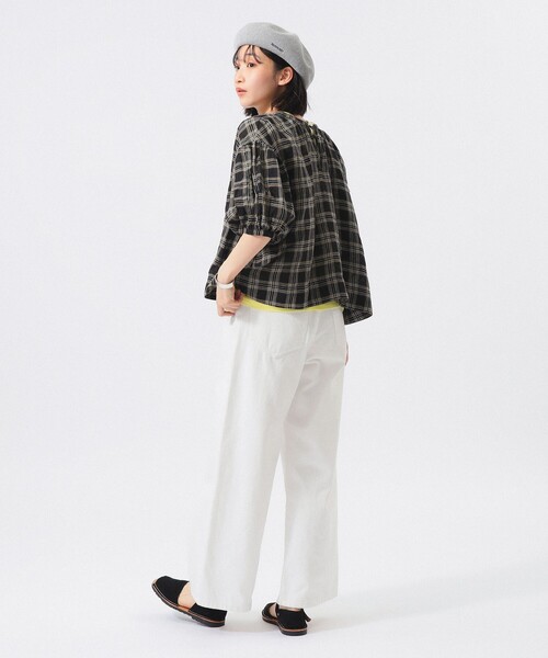 BEAMS BOY(ビームスボーイ)の「リネン チェック スモック シャツ <イージーケア>(シャツ/ブラウス・レディース・ブラック/ベージュ/レッド・ONE SIZE)」の14枚目の写真
