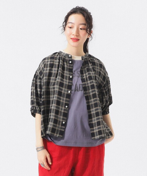 10日までビームスボーイ BEAMS BOY コットンリネン スモック ブラウス BEAMS BOY（ビームスボーイ）の「BEAMS BOY / コットンリネン ギャザー