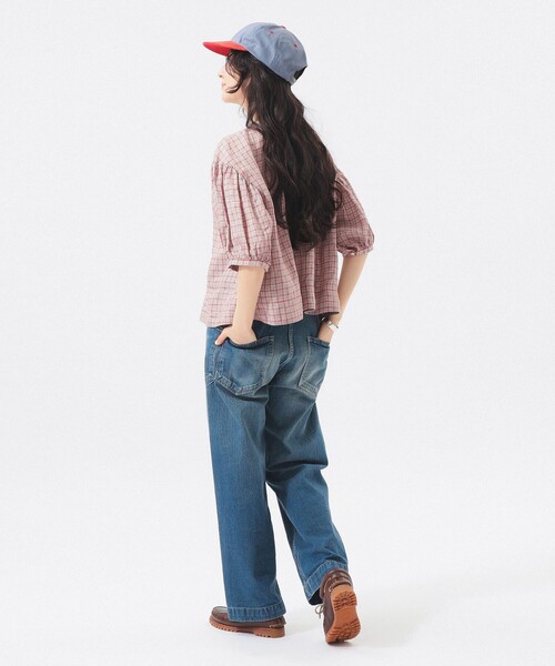 BEAMS BOY(ビームスボーイ)の「リネン チェック スモック シャツ <イージーケア>(シャツ/ブラウス・レディース・ブラック/ベージュ/レッド・ONE SIZE)」の10枚目の写真