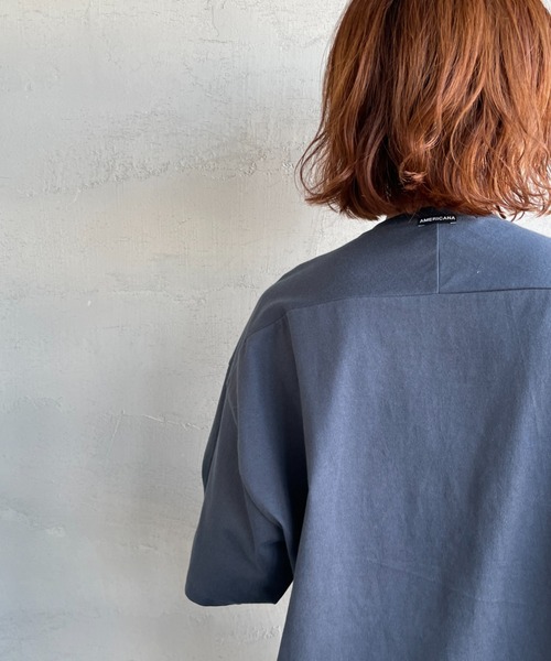 AMERICANA（アメリカーナ）の「[Americana/アメリカーナ] 別注 AMRCN ショート丈フロッキープリントTシャツ【追加】（Tシャツ/カットソー・レディース・イエロー/ネイビー/オフホワイト・ONE SIZE）」の20枚目の写真