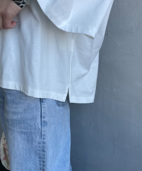 AMERICANA（アメリカーナ）の「[Americana/アメリカーナ] 別注 AMRCN ショート丈フロッキープリントTシャツ【追加】（Tシャツ/カットソー・レディース・イエロー/ネイビー/オフホワイト・ONE SIZE）」の8枚目の写真