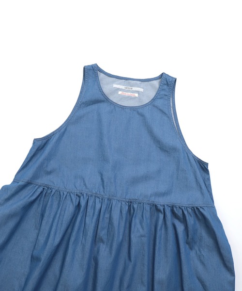 OMNIGOD womens / オムニゴッド] 4ozデニム ノースリーブギャザー