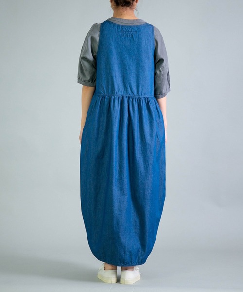 OMNIGOD womens / オムニゴッド] 4ozデニム ノースリーブギャザー