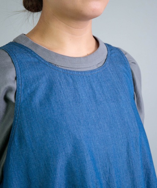OMNIGOD womens / オムニゴッド] 4ozデニム ノースリーブギャザー