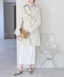 r.（アールドット）の「スカーフ付き　ステンカラーコート（ステンカラーコート）」