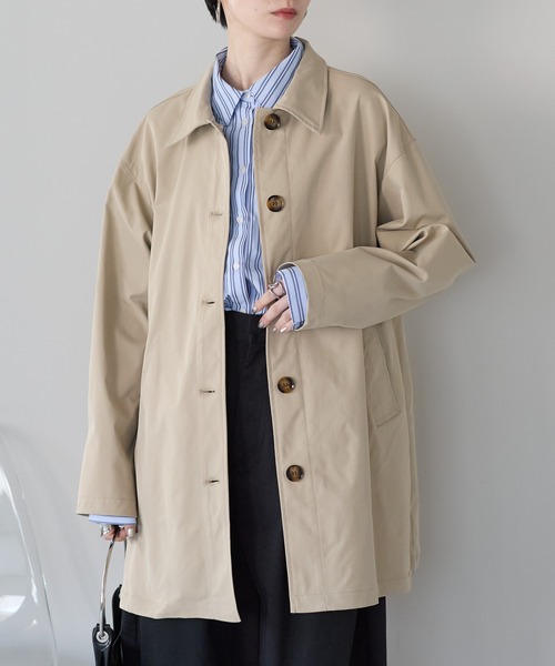 r.(アールドット)の「スカーフ付き ステンカラーコート(ステンカラーコート・レディース・ライトベージュ/ブラック/アイボリー・FREE)」の16枚目の写真