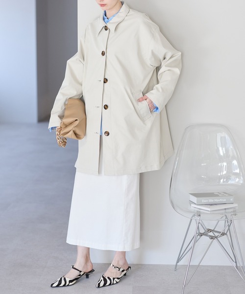 スカーフ付き ステンカラーコート（ステンカラーコート）｜r.（アール