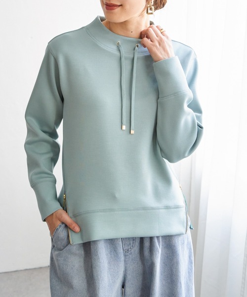 ikka(イッカ)の「【雑誌InRed4月号掲載】GOKU楽カノコダンボールプルオーバー(スウェット・レディース・グレイッシュベージュ/サックスブルー/ピンク/オフホワイト/ミント/チャコール・L/M/S)」の4枚目の写真