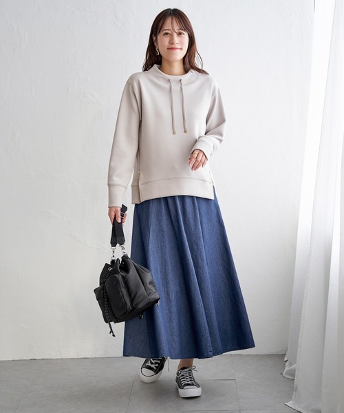 ikka(イッカ)の「【雑誌InRed4月号掲載】GOKU楽カノコダンボールプルオーバー(スウェット・レディース・グレイッシュベージュ/サックスブルー/ピンク/オフホワイト/ミント/チャコール・L/M/S)」の17枚目の写真