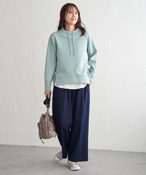 ikka(イッカ)の「【雑誌InRed4月号掲載】GOKU楽カノコダンボールプルオーバー(スウェット・レディース・グレイッシュベージュ/サックスブルー/ピンク/オフホワイト/ミント/チャコール・L/M/S)」の20枚目の写真