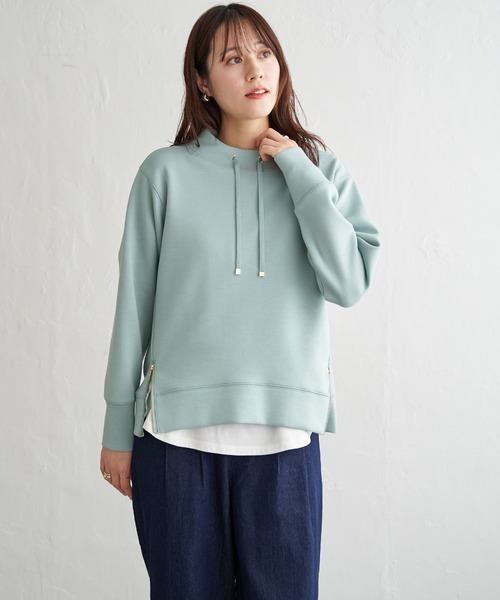 ikka(イッカ)の「【雑誌InRed4月号掲載】GOKU楽カノコダンボールプルオーバー(スウェット・レディース・グレイッシュベージュ/サックスブルー/ピンク/オフホワイト/ミント/チャコール・L/M/S)」の18枚目の写真