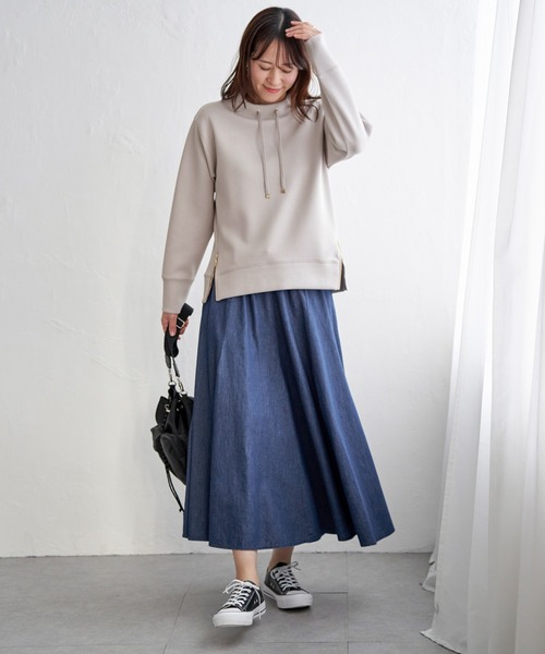 ikka(イッカ)の「【雑誌InRed4月号掲載】GOKU楽カノコダンボールプルオーバー(スウェット・レディース・グレイッシュベージュ/サックスブルー/ピンク/オフホワイト/ミント/チャコール・L/M/S)」の15枚目の写真