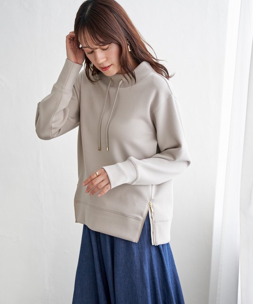 ikka(イッカ)の「【雑誌InRed4月号掲載】GOKU楽カノコダンボールプルオーバー(スウェット・レディース・グレイッシュベージュ/サックスブルー/ピンク/オフホワイト/ミント/チャコール・L/M/S)」の14枚目の写真