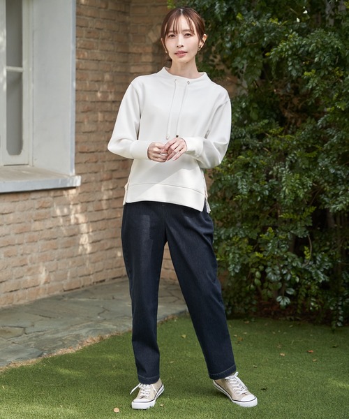 ikka(イッカ)の「【雑誌InRed4月号掲載】GOKU楽カノコダンボールプルオーバー(スウェット・レディース・グレイッシュベージュ/サックスブルー/ピンク/オフホワイト/ミント/チャコール・L/M/S)」の8枚目の写真