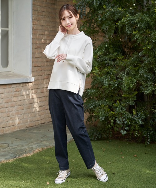 ikka(イッカ)の「【雑誌InRed4月号掲載】GOKU楽カノコダンボールプルオーバー(スウェット・レディース・グレイッシュベージュ/サックスブルー/ピンク/オフホワイト/ミント/チャコール・L/M/S)」の9枚目の写真