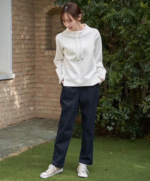 ikka(イッカ)の「【雑誌InRed4月号掲載】GOKU楽カノコダンボールプルオーバー(スウェット・レディース・グレイッシュベージュ/サックスブルー/ピンク/オフホワイト/ミント/チャコール・L/M/S)」の10枚目の写真