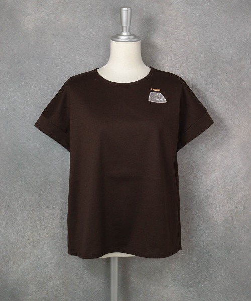 STUDIO PICONE(スタジオピッコーネ)の「コットン100%刺繍冷感プルオーバー(Tシャツ/カットソー・レディース・グリーン/ブルー/ホワイト/ブラウン・LL/L/M)」の3枚目の写真
