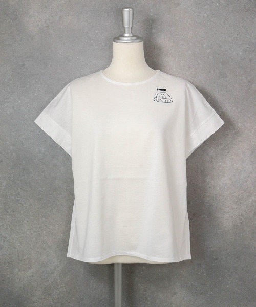 STUDIO PICONE(スタジオピッコーネ)の「コットン100%刺繍冷感プルオーバー(Tシャツ/カットソー・レディース・グリーン/ブルー/ホワイト/ブラウン・LL/L/M)」の10枚目の写真