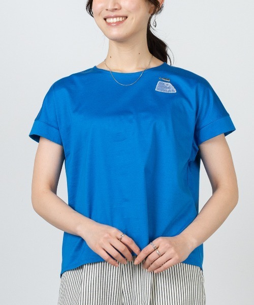 STUDIO PICONE(スタジオピッコーネ)の「コットン100%刺繍冷感プルオーバー(Tシャツ/カットソー・レディース・グリーン/ブルー/ホワイト/ブラウン・LL/L/M)」の12枚目の写真