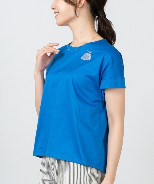 STUDIO PICONE(スタジオピッコーネ)の「コットン100%刺繍冷感プルオーバー(Tシャツ/カットソー・レディース・グリーン/ブルー/ホワイト/ブラウン・LL/L/M)」の13枚目の写真