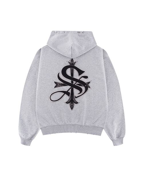 SUPPLIER（サプライヤー）の「ジップパーカー｜Pierced Tribal Cross Zip Hoodie｜SUPPLIER（パーカー・メンズ・ブラック/グレー/ピンク・SMALL/MEDIUM/X-LARGE/XX-LARGE/LARGE）」の2枚目の写真