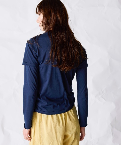 WALANCE(ワランス)の「organic cotton jersey basic fit tee(Tシャツ/カットソー・レディース・オフホワイト/スミクロ/ネイビー・FREE)」の8枚目の写真