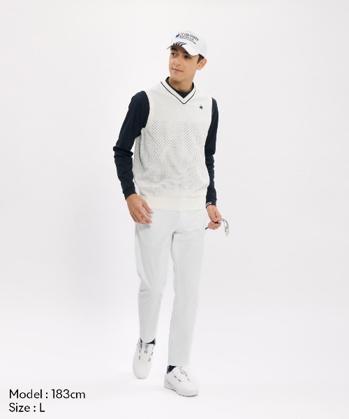 le coq sportif GOLF(ルコックスポルティフゴルフ)の「ウォッシャブルVネックニットベスト(ベスト・メンズ・ネイビー/ホワイト・L/XL/3L/M)」の4枚目の写真