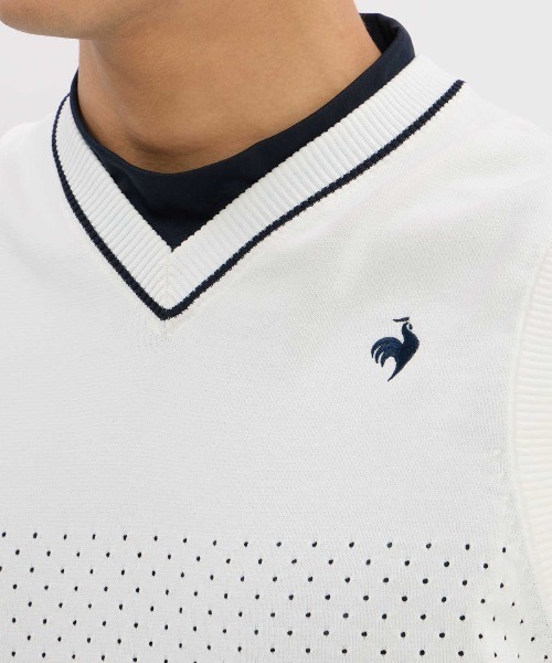 le coq sportif GOLF(ルコックスポルティフゴルフ)の「ウォッシャブルVネックニットベスト(ベスト・メンズ・ネイビー/ホワイト・L/XL/3L/M)」の6枚目の写真