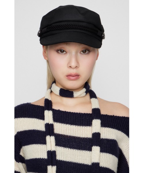 LAGUA GEM(ラグアジェム)の「BORDER STOLE SET トップス(ニット/セーター・レディース・ブラック/ネイビー/ベージュ・FREE)」の15枚目の写真