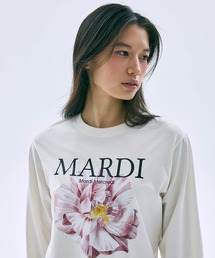 Mardi Mercredi（マルディメクルディ）の「TSHIRT LONG SLEEVE LILIES & ROSES   Tシャツ ロングスリーブ リリー ローズ（Tシャツ/カットソー）」