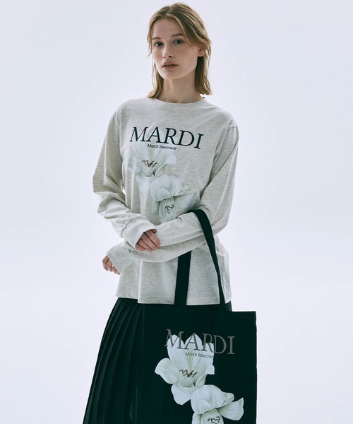 Mardi Mercredi(マルディメクルディ)の「TSHIRT LONG SLEEVE LILIES & ROSES / Tシャツ ロングスリーブ リリー ローズ(Tシャツ/カットソー・レディース・ホワイト×イエロー/オートミール/ネイビー/クリーム/チャコールグレー/ホワイト×ブルー/ブラック×ピンク/ホワイト×ピンク・FREE)」の22枚目の写真