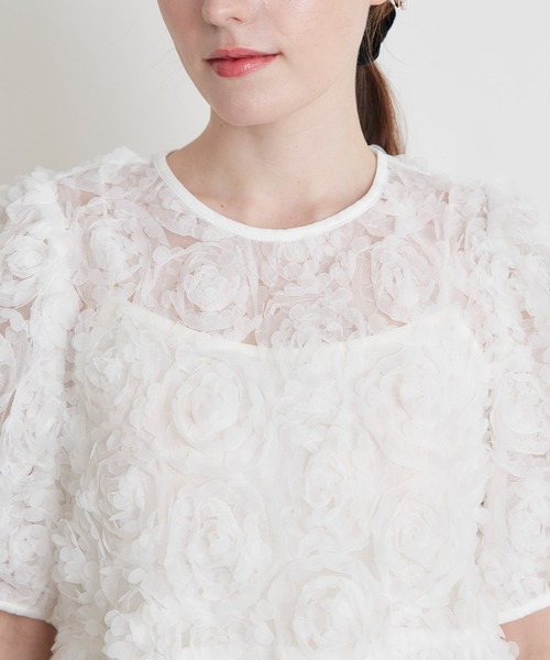 PICCIN PERLA(ピッチンペルラ)の「フラワーチュールブラウス(シャツ/ブラウス・レディース・ブラック/オフホワイト・M)」の19枚目の写真