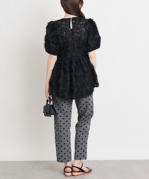 PICCIN PERLA(ピッチンペルラ)の「フラワーチュールブラウス(シャツ/ブラウス・レディース・ブラック/オフホワイト・M)」の18枚目の写真