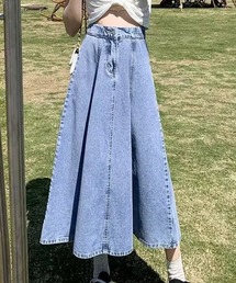 Aラインデニムスカート