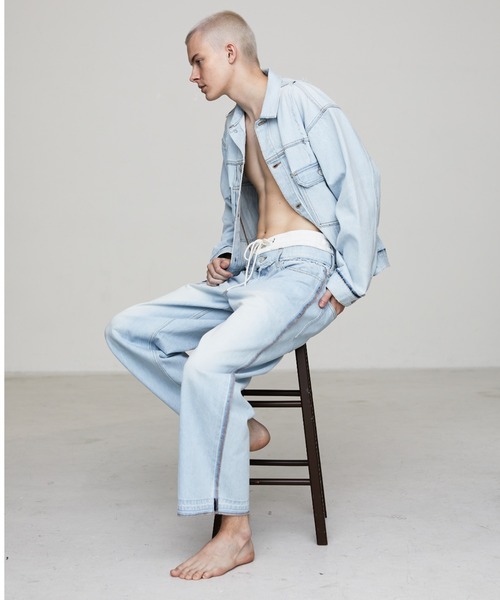 Iroquois（イロコイ）の「LAYERED BUGGY PANTS（デニムパンツ・メンズ・サックスブルー/ブラック/インディゴブルー/ライトグレー・2/4/3/5）」の3枚目の写真