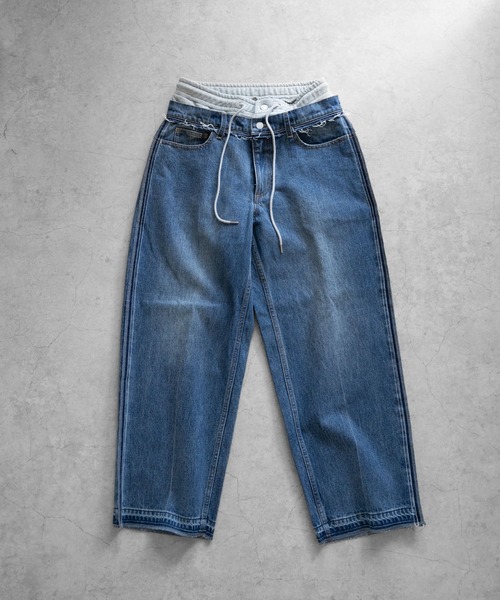 Iroquois（イロコイ）の「LAYERED BUGGY PANTS（デニムパンツ・メンズ・サックスブルー/ブラック/インディゴブルー/ライトグレー・2/4/3/5）」の4枚目の写真