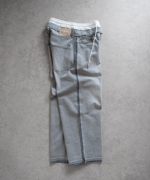 Iroquois（イロコイ）の「LAYERED BUGGY PANTS（デニムパンツ・メンズ・サックスブルー/ブラック/インディゴブルー/ライトグレー・2/4/3/5）」の2枚目の写真