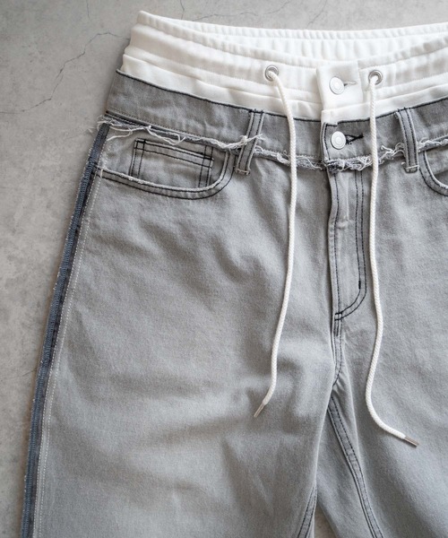 Iroquois（イロコイ）の「LAYERED BUGGY PANTS（デニムパンツ・メンズ・サックスブルー/ブラック/インディゴブルー/ライトグレー・2/4/3/5）」の12枚目の写真