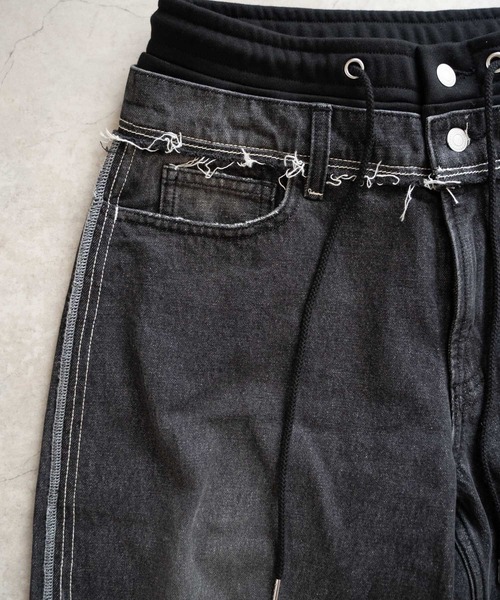 Iroquois（イロコイ）の「LAYERED BUGGY PANTS（デニムパンツ・メンズ・サックスブルー/ブラック/インディゴブルー/ライトグレー・2/4/3/5）」の7枚目の写真