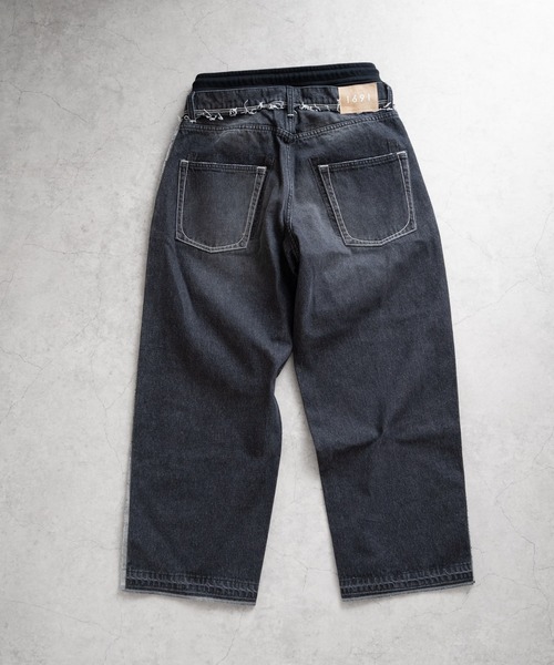 Iroquois（イロコイ）の「LAYERED BUGGY PANTS（デニムパンツ・メンズ・サックスブルー/ブラック/インディゴブルー/ライトグレー・2/4/3/5）」の6枚目の写真