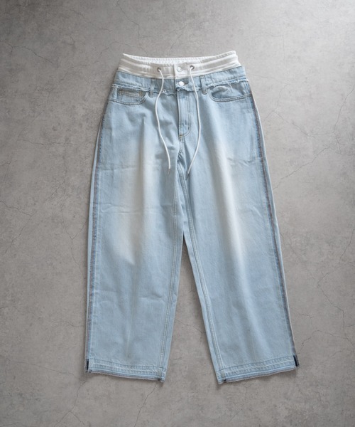 Iroquois（イロコイ）の「LAYERED BUGGY PANTS（デニムパンツ・メンズ・サックスブルー/ブラック/インディゴブルー/ライトグレー・2/4/3/5）」の18枚目の写真