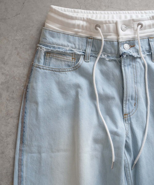 Iroquois（イロコイ）の「LAYERED BUGGY PANTS（デニムパンツ・メンズ・サックスブルー/ブラック/インディゴブルー/ライトグレー・2/4/3/5）」の19枚目の写真