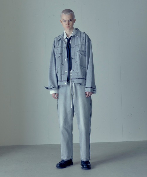 Iroquois（イロコイ）の「LAYERED BUGGY PANTS（デニムパンツ・メンズ・サックスブルー/ブラック/インディゴブルー/ライトグレー・2/4/3/5）」の17枚目の写真