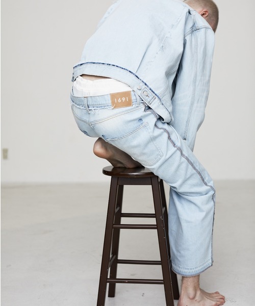 Iroquois（イロコイ）の「LAYERED BUGGY PANTS（デニムパンツ・メンズ・サックスブルー/ブラック/インディゴブルー/ライトグレー・2/4/3/5）」の16枚目の写真