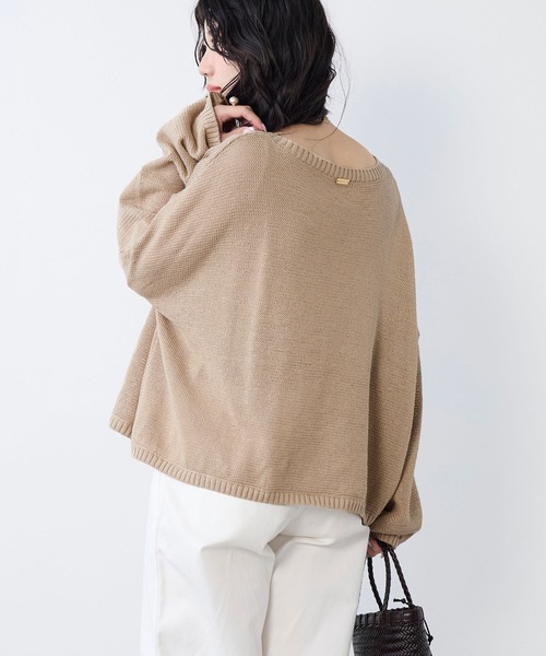 MICA&DEAL（マイカ＆ディール）の「【WEB限定カラーあり】ボートネックルーズニットプルオーバー（ニット/セーター・レディース・ダークグレー/ベージュ/カーキ/グレイッシュベージュ・FREE）」の7枚目の写真