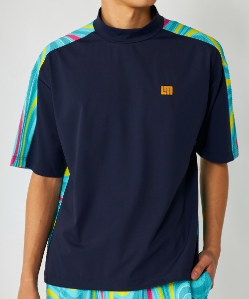 Loudmouth（ラウドマウス）の「LOUDMOUTH/ラウドマウス ゴルフウェア 吸汗速乾 UVカット 接触冷感 スムース モックネック シャツ（Tシャツ/カットソー・メンズ・オレンジ/ネイビー/ホワイト・3L/LL/L/M）」の2枚目の写真