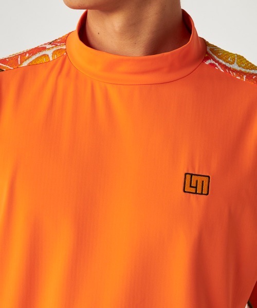 Loudmouth（ラウドマウス）の「LOUDMOUTH/ラウドマウス ゴルフウェア 吸汗速乾 UVカット 接触冷感 スムース モックネック シャツ（Tシャツ/カットソー・メンズ・オレンジ/ネイビー/ホワイト・3L/LL/L/M）」の6枚目の写真