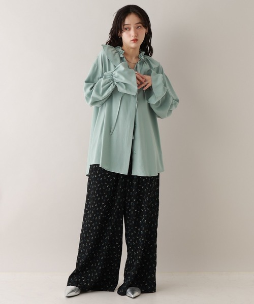 RAGEBLUE（レイジブルー）の「フリルカラーチュニックブラウス（シャツ/ブラウス・レディース・ホワイト/グリーン・FREE）」の16枚目の写真