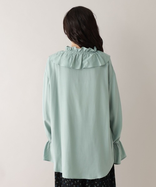 RAGEBLUE（レイジブルー）の「フリルカラーチュニックブラウス（シャツ/ブラウス・レディース・ホワイト/グリーン・FREE）」の12枚目の写真
